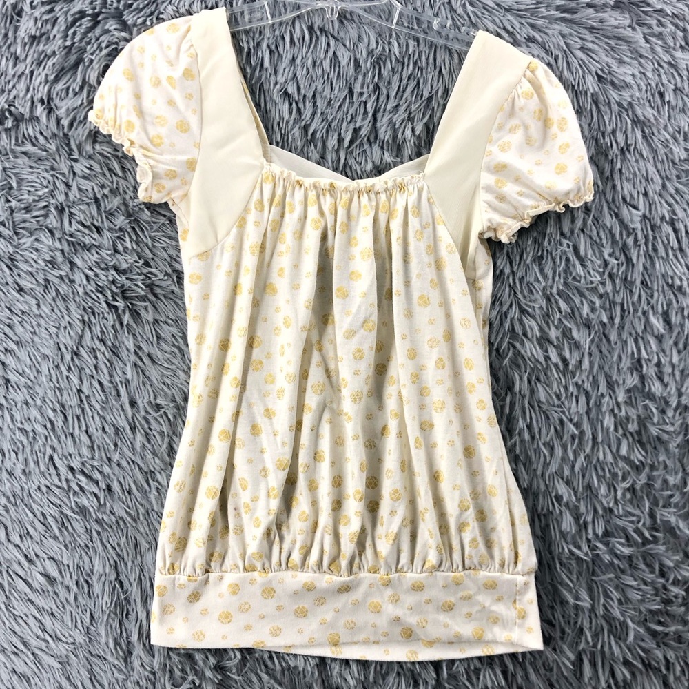 Daytrip Shirt Womens Medium Bow Tie Open Back Cap Sleeves Top